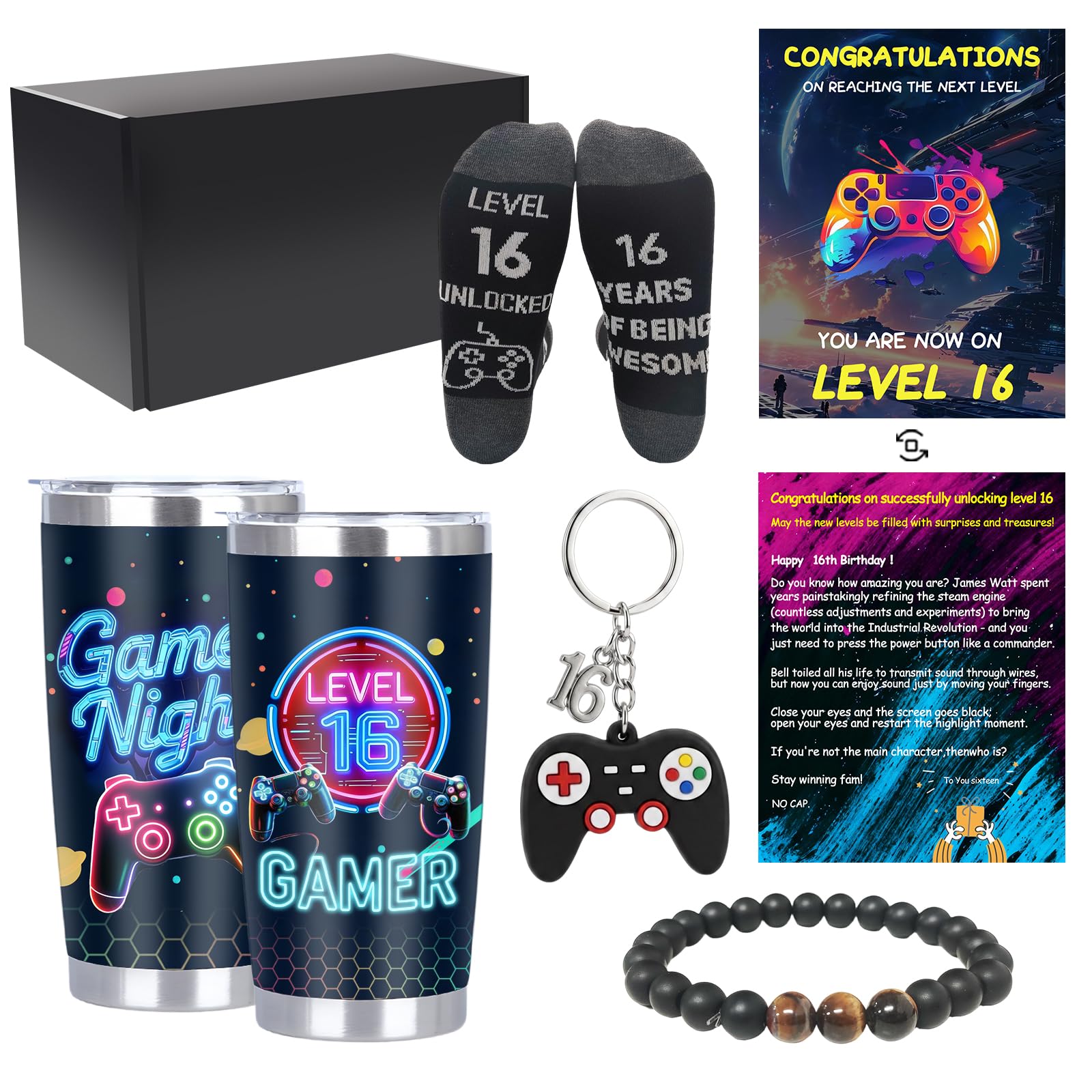 Nhcuijun 16th Birthday Gifts Boys - Unique and Fun Gift Basket for Teen Boys, as a Birthday Present for Your Son, Nephew, Grandson, and Friends