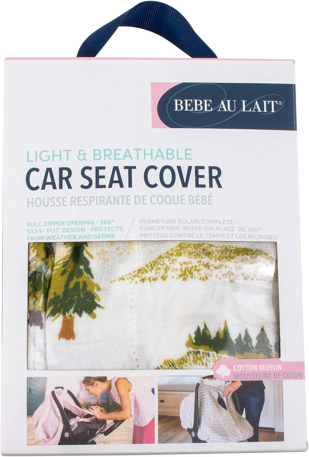 Bebe Au Lait Muslin Car Seat Cover, Wyoming