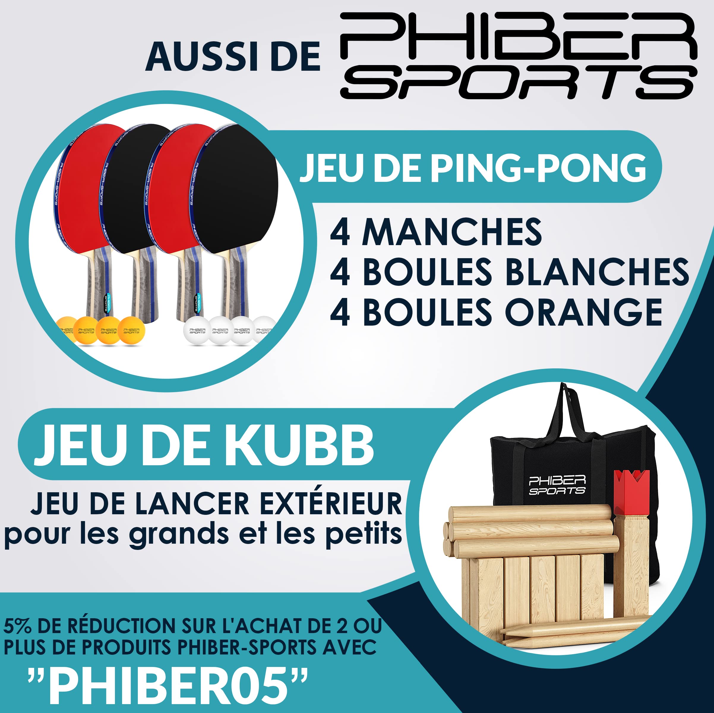 PHIBER-SPORTS Anneaux de Frisbee - 2 Anneaux de Lancer - 80% Plus léger Que Les disques de Frisbee Standard - Facile à Attraper - Trajectoire Parfaite - Idéal pour Les Enfants et Les Adultes