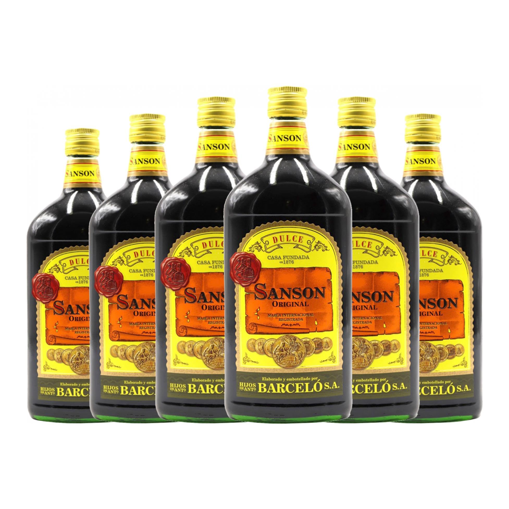 Licores Peñascal Quina Sansón 1 L (Caja de 6 Botellas de 1 L)