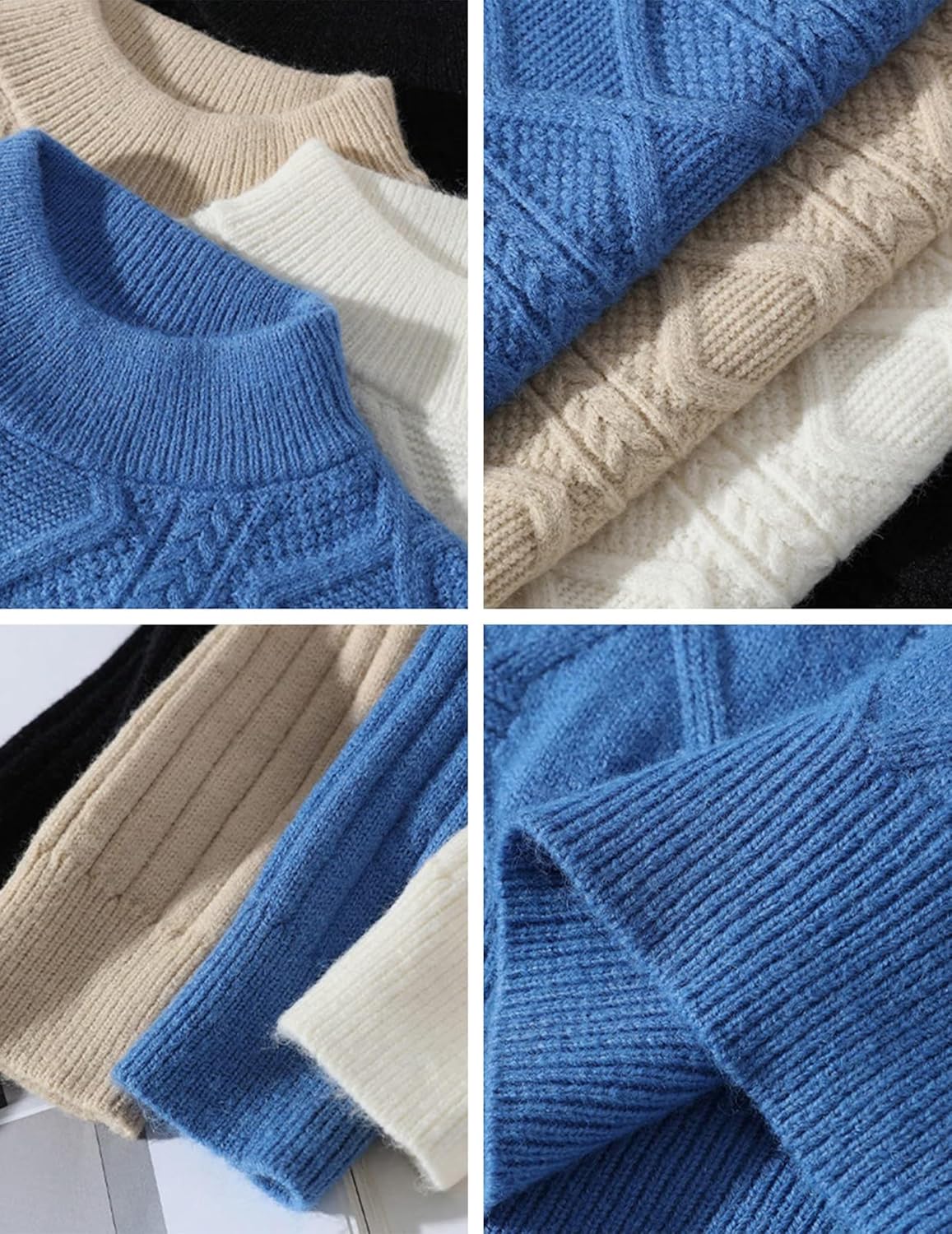 Aelfric Eden Womens Cable Knit Sweater Oversized Chunky Rory Gilmore Crewneck Solid Long Sleeve Pullover Knitted Sweater - Image 2