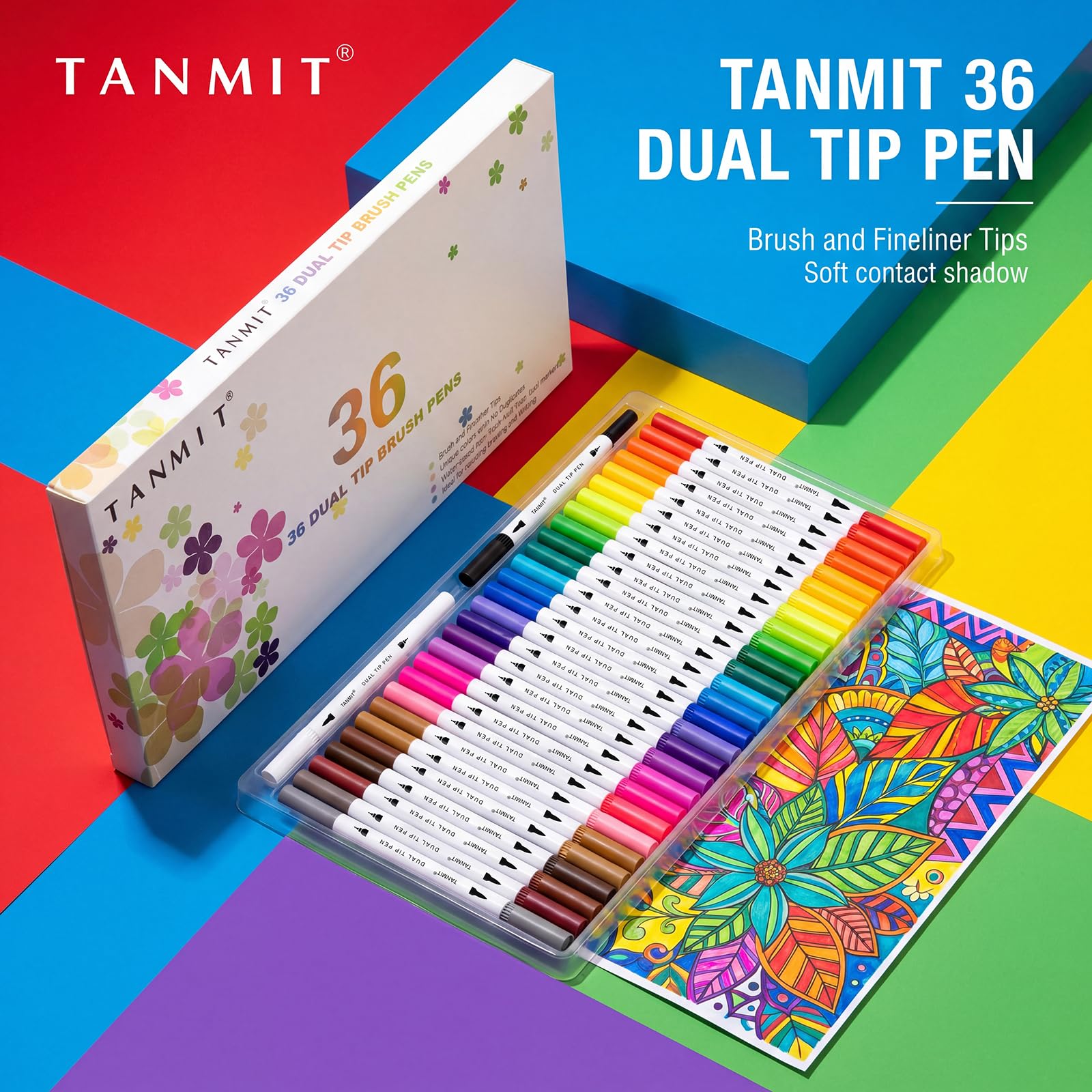 36 Dual Spitze Pinsel Stifte Art Marker | Dual Marker Stift mit Pinsel + feine Präzisionsspitzen für Kalligraphie, Planer, Journaling, Notizen und mehr