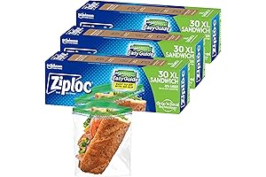 Ziploc XL Sandwich and Snack Bags with EasyGuide Texture