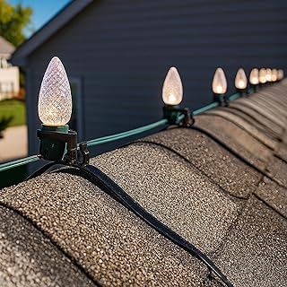 Universal Roof Ridge Line Mounting Clips (25 Pack) for C6, C7, C9 & Rope Lights