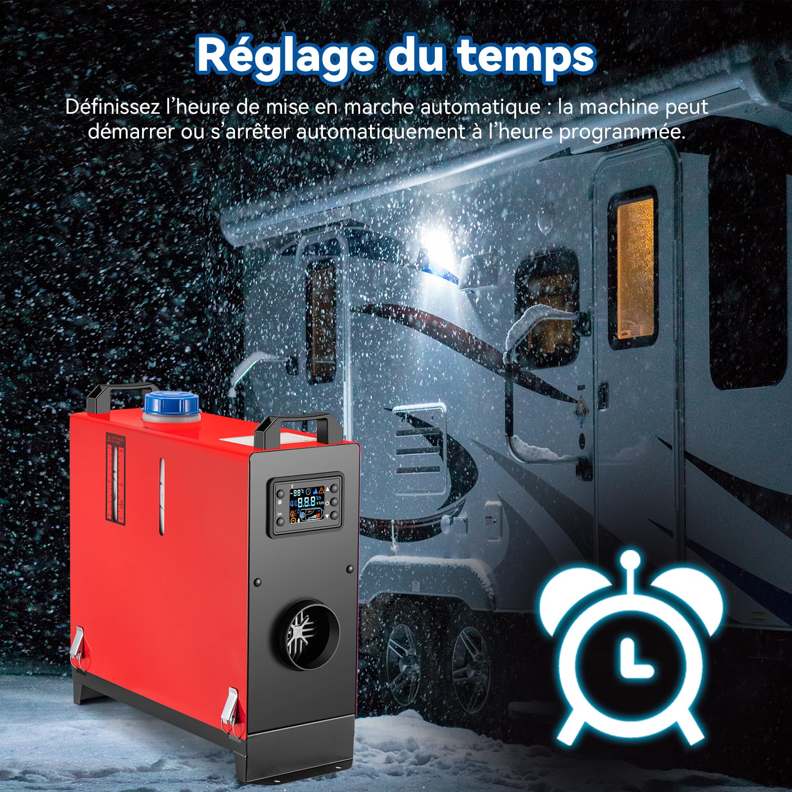 Redriver Standheizung Diesel 8KW, 12V/24V Lufterhitzer, Air Diesel Heizung mit Schalldämpfer, 0.1-0.25L/h, LCD Schalter u. Fernbedienung für Auto RV Boote LKW KFZ PKW Wohnmobil