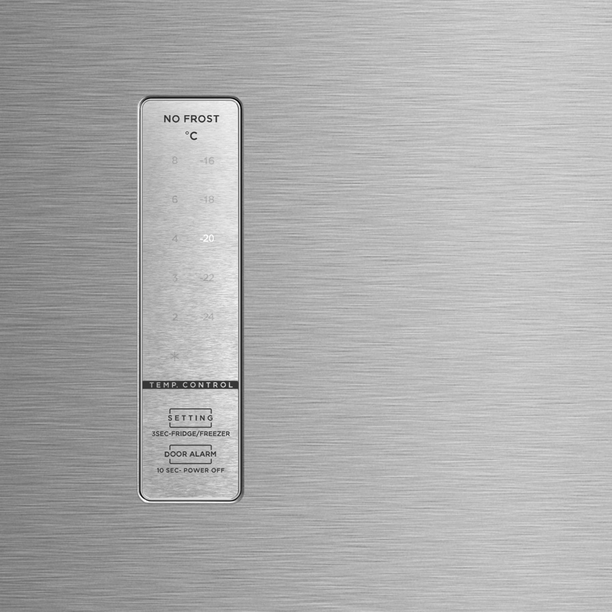 EDESA EFS-1823 NF EX Frigorífico de 1 Puerta No Frost de 185 cm, 362 L, Control Electrónico, Display LED, Botellero, Cajones Fresh, Clase E, Acero Inoxidable