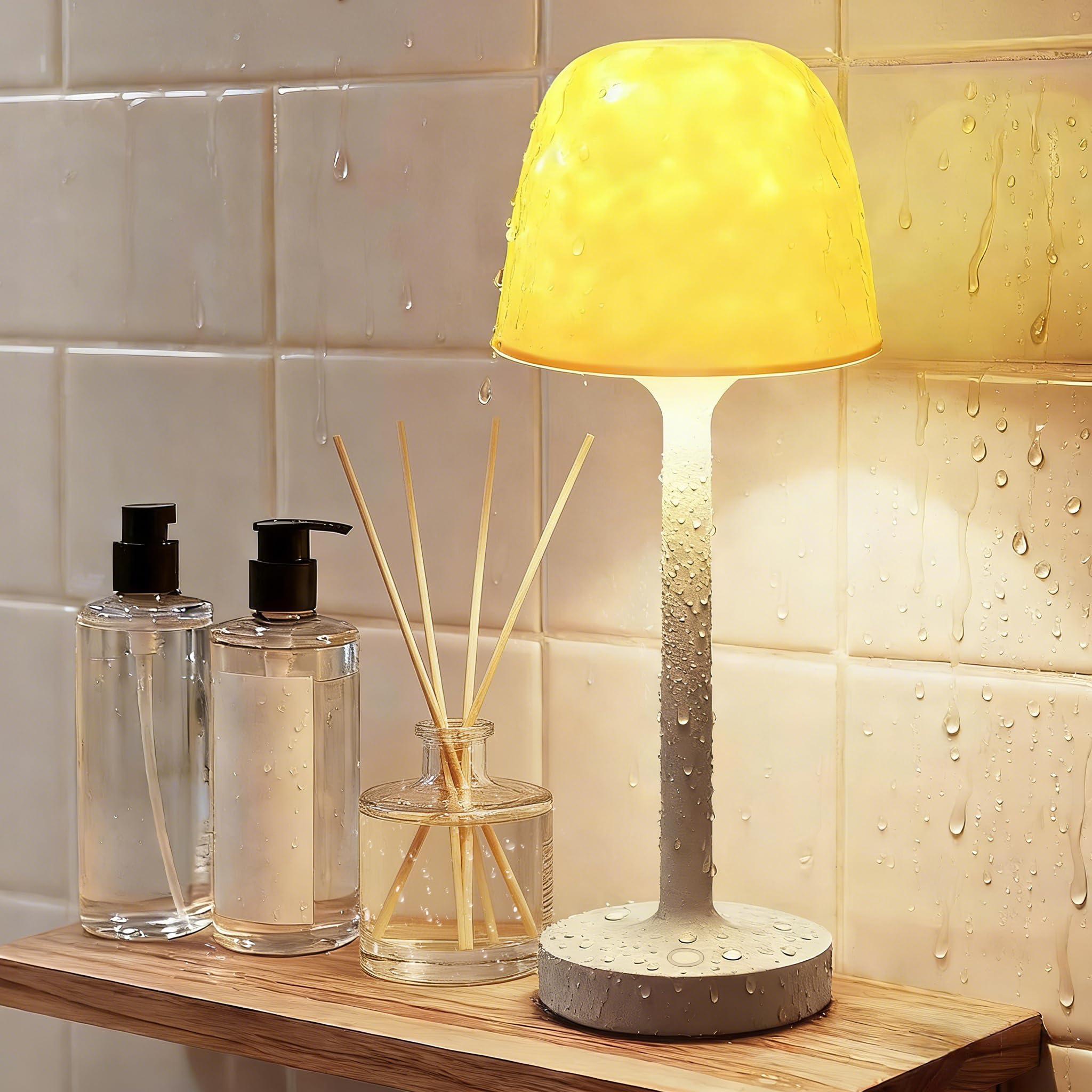 Waterproof Spa-Like Shower Lamp,16 Color Ocean Wave Projector Night Light for Inside Shower,Rechargeable Shower Light with Touch & Remote Control for Room Decor,Gifts for Women, Couples