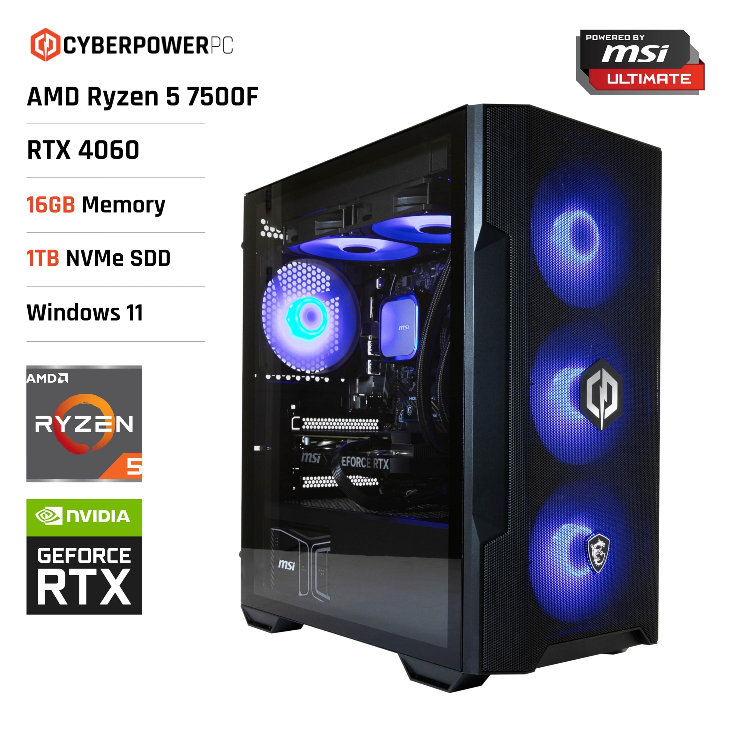 ゲーミングPC/RYZEN5 7500F/16GB/500GB/RTX4060 ゲーミングPC/RYZEN5 7500F/16GB/500GB/RTX4060 Ryzen 5 7500F 4060