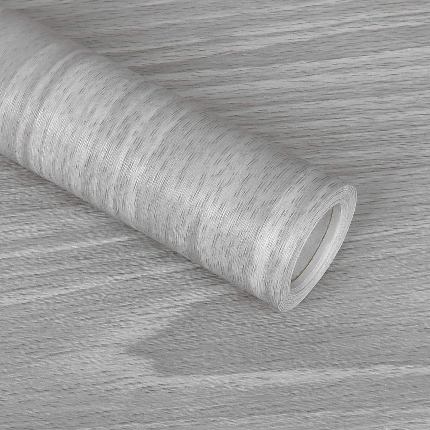 Gray Wood Wallpaper 17.71 x 236 Inch Wood Grain Texture Peel and Stick Wallpaper Adhesive Paper Light Grey Wall Covering Desk Shelf Drawer Liner Cabinets Wardrobe
