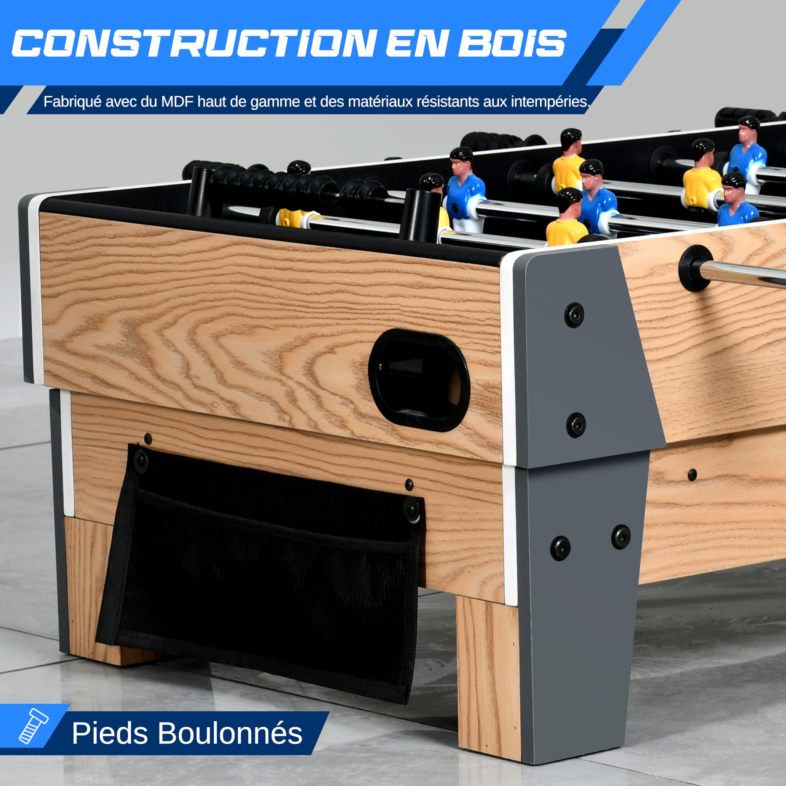 Table de soccer de 48 po de taille compétition - jeu d'arcade de soccer de table pour la maison et la salle de jeu avec 2 balles et 2 porte-gobelets (couleur noire Table de soccer de 48 po de taille compétition - jeu d'arcade de soccer de table pour la maison et la salle de jeu avec 2 balles et 2 porte-gobelets (couleur noire