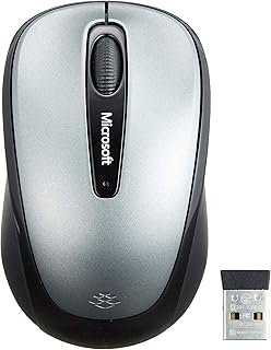 マイクロソフト ワイヤレス モバイル マウス 3500 GMF-00423 : 小型 利き手を問わないデザイン BlueTrack USBレシーバー接続 ( ユーロシルバー ) Windows Mac 対応