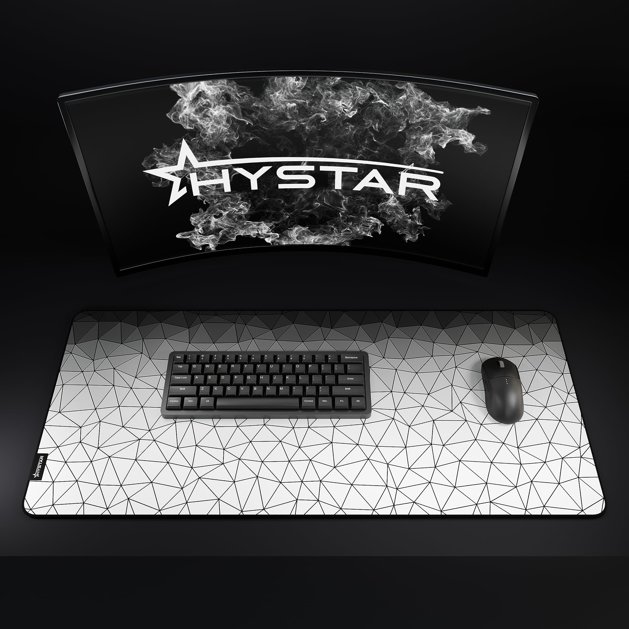 Hystar Uitgebreide gamingmuismat | 5 mm dik, waterdicht oppervlak, gladde polyesterstof en natuurlijke rubberen basis | Mythic Fenrir (XXL 36 x 16