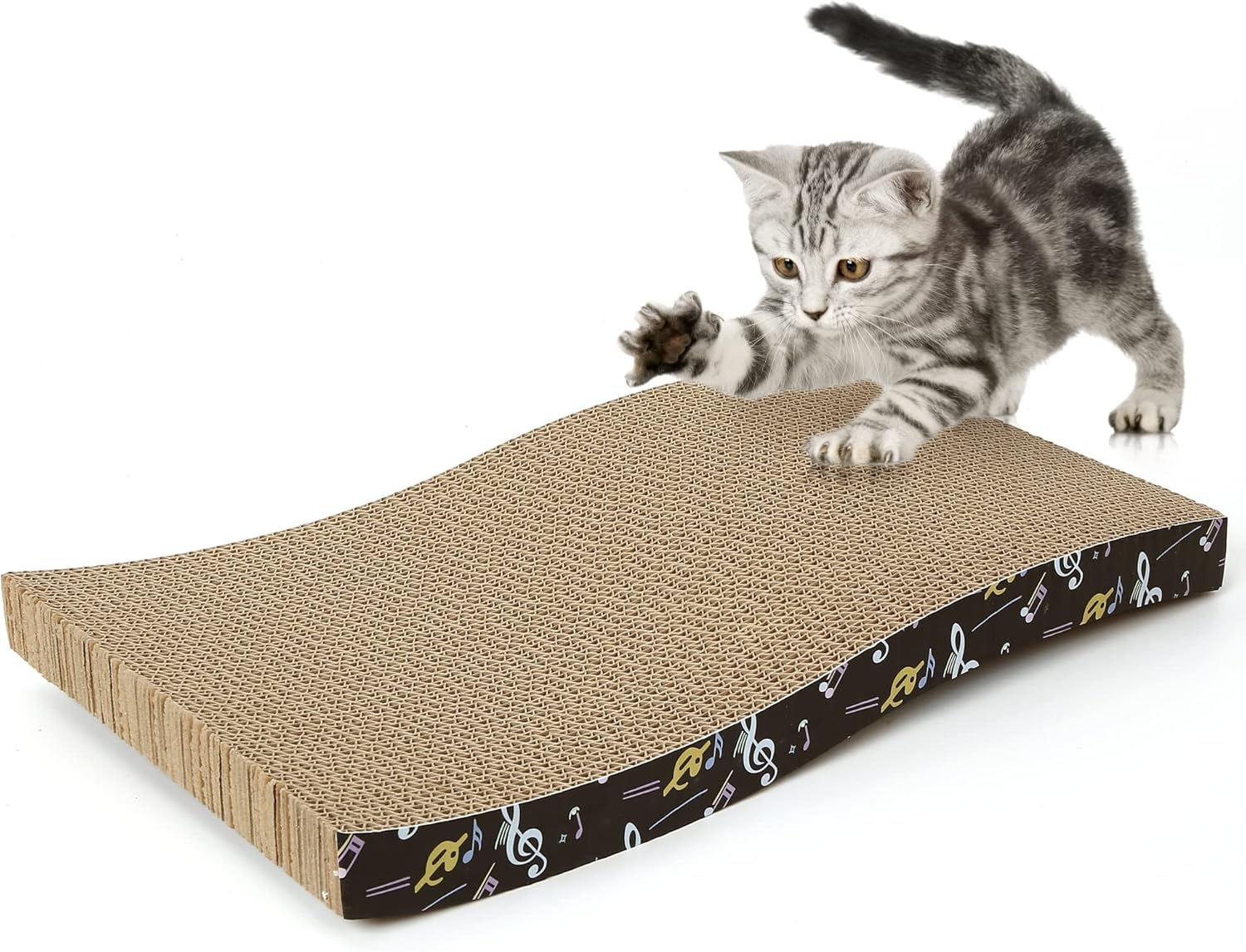 PUHOHUN Cat Scratching Board Wave Shaped Cat Scratchpad DoubleSided