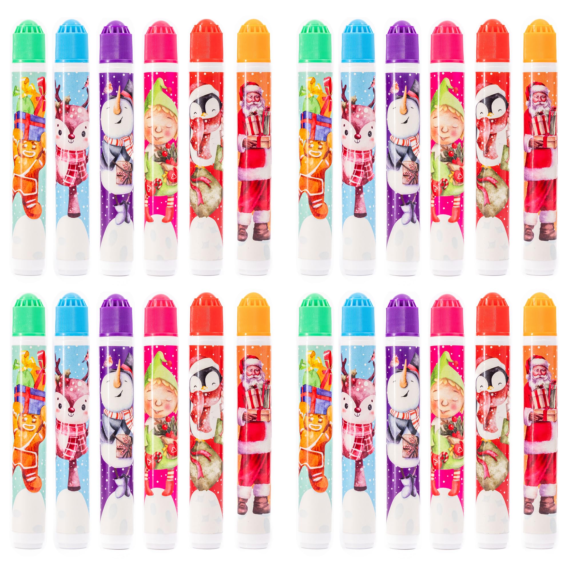 evelay Christmas Bingo Dabbers Ticket Felt 6 Coloured Markers Pens Job Lot 12-48 Pack, Multicoloured