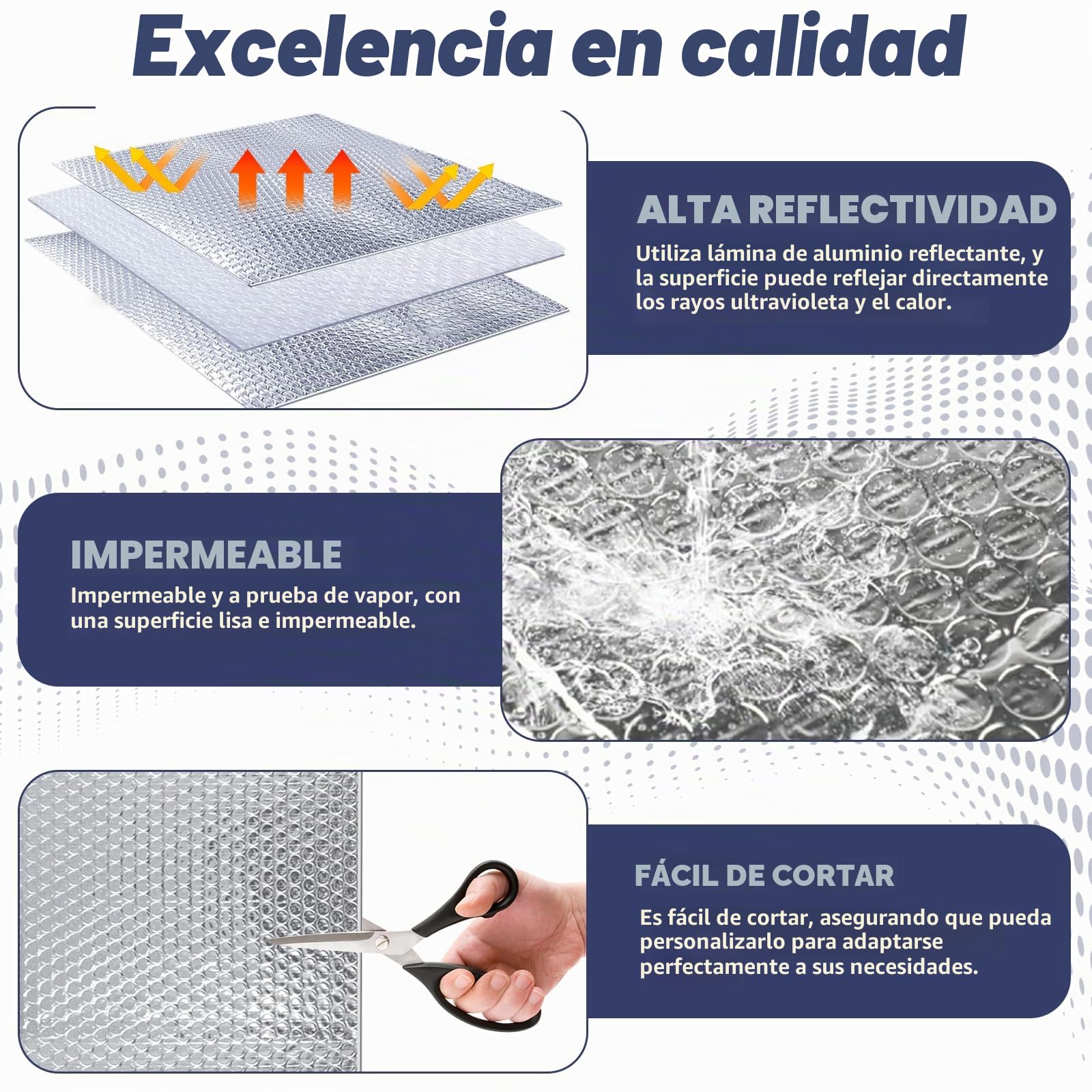 Panel Reflectante Radiador Reflector 5m x 60cm x 3mm Reflector Termico Radiador Aislante