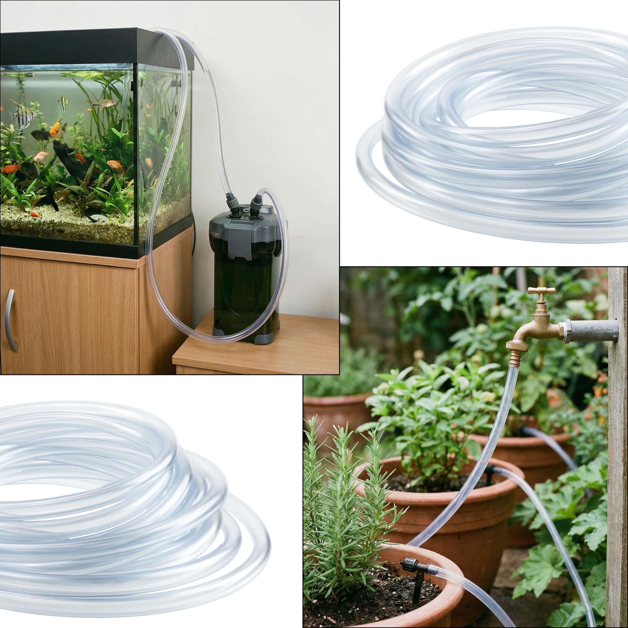 AERZETIX Tubo universale flessibile trasparente 4.5 m Ø5x1.5 mm in plastica