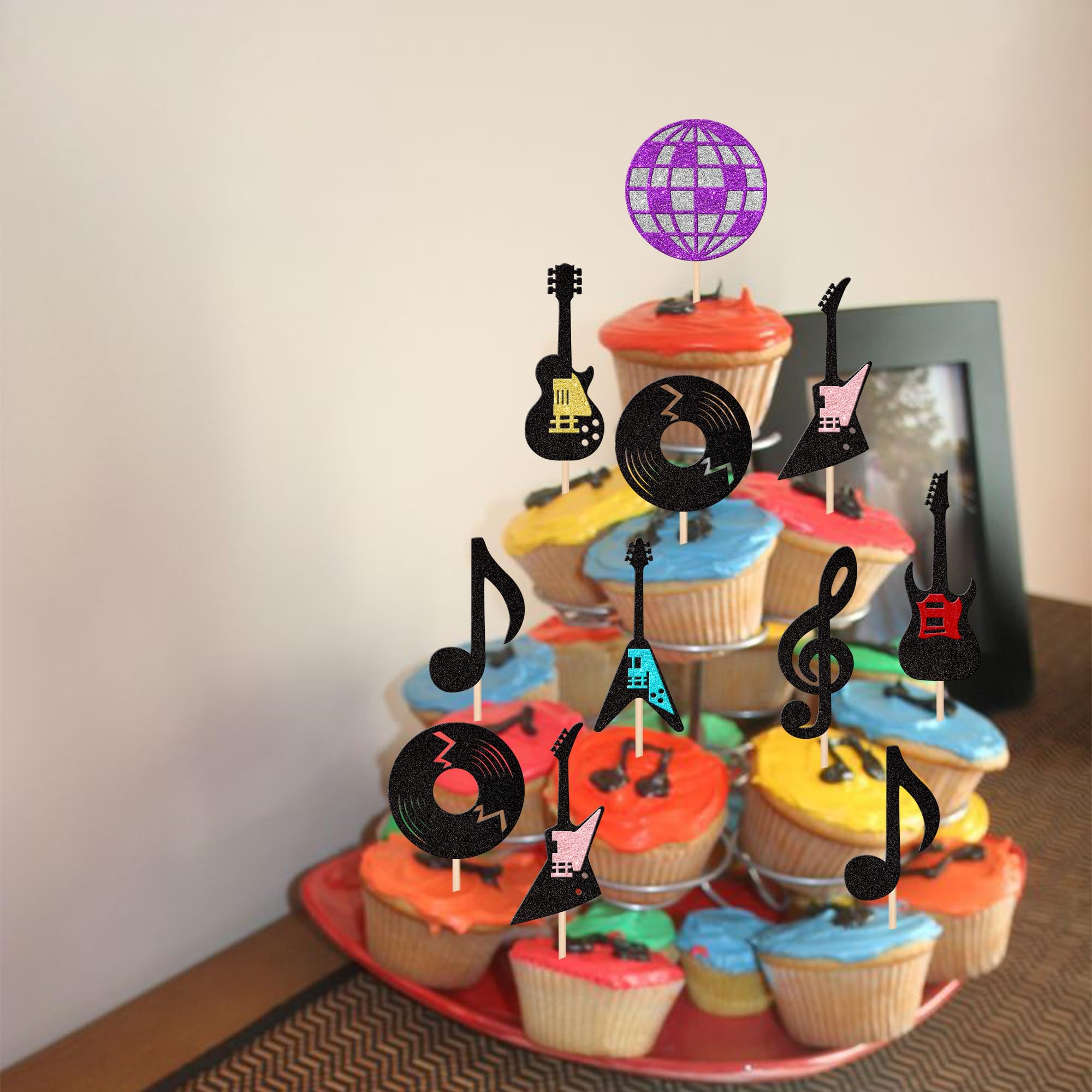 MYPRACS Music Note Siliconen Schaatsen Fondant Mallen Set Van 4 - Disco Boombox, Microfoon, Gitaar & Radio
