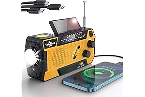 Yestiwc 7400mAh Emergency Crank Radio with LED Flashlight