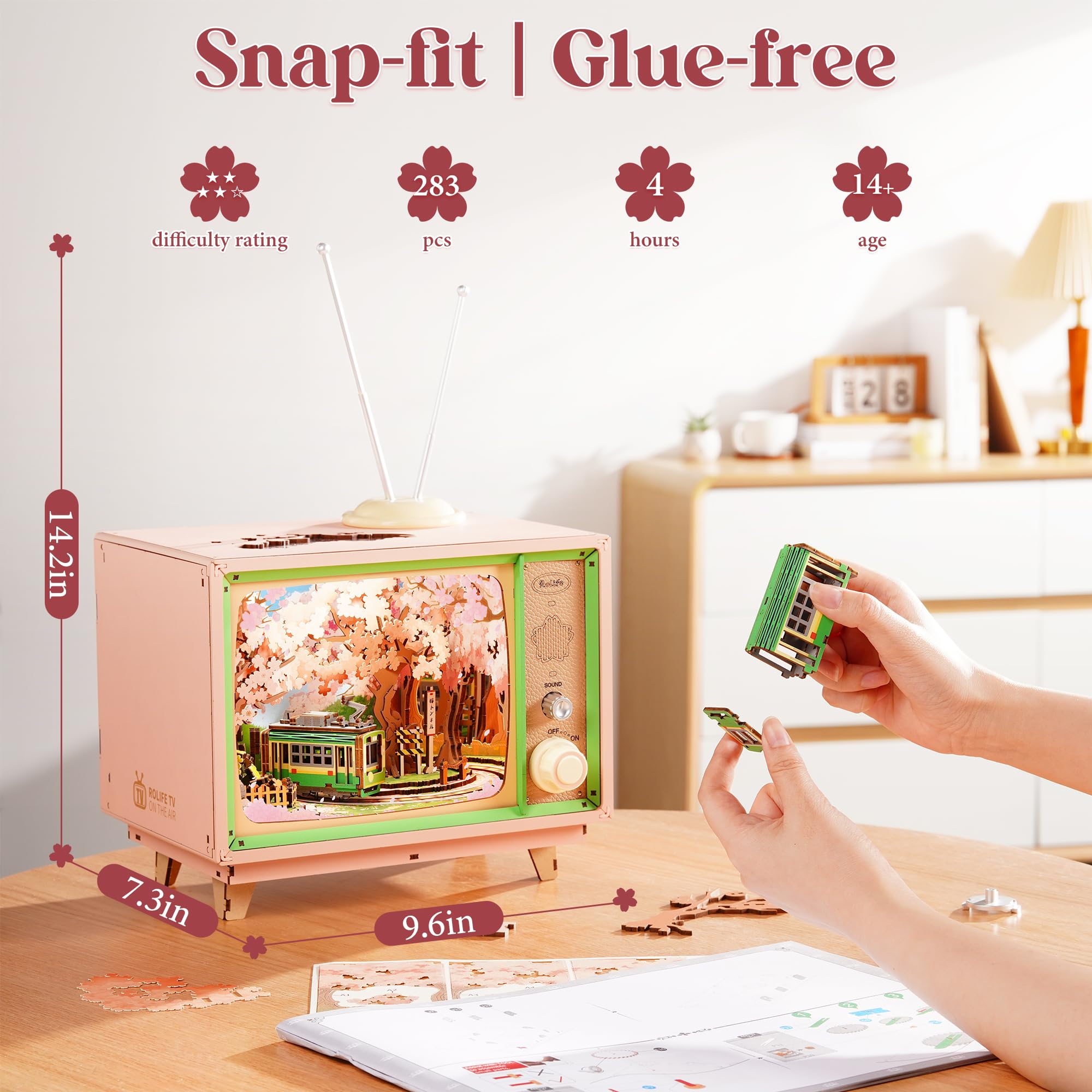Rolife 3D Puzzle Anime Sakura Tram TV Decor - Image 2