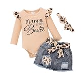 Baby Girl Clothes Newborn Long Sleeve Ruffle Romper Short Skirt Jeans Pants Leporad Headband Infant Outfits