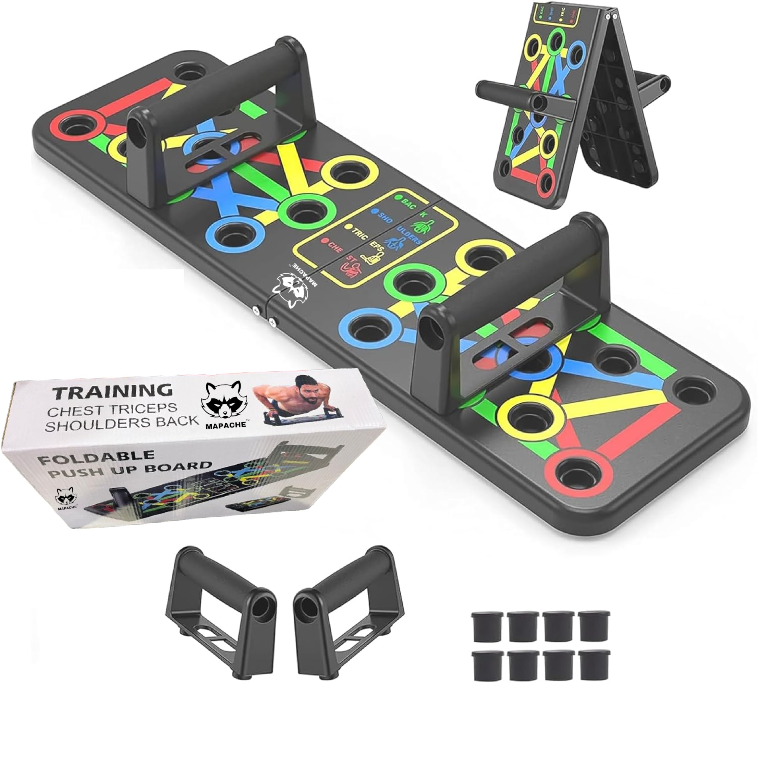 Mapache Push Up Board for Chest,Shoulder,Back and Triceps Muscles,home and Gym Use, Color Black (B0CDH12SR3) Amazon Price History, Amazon Price Tracker
