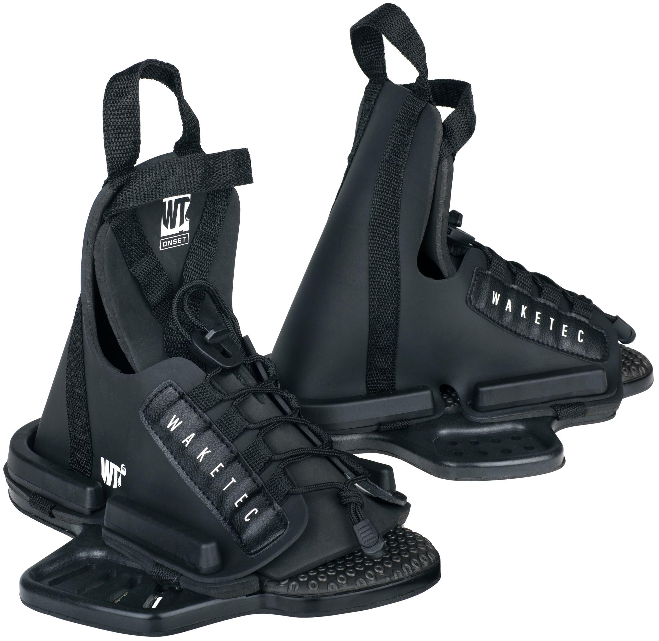 Waketec Onset Fixation pour Wakeboard, Tailles 34-47 EU - S/M, L/XL, Grande possibilité de réglage, Fixation pour débutants, Wake-Binding Boots Chaussures, Enfants Adultes, Noir