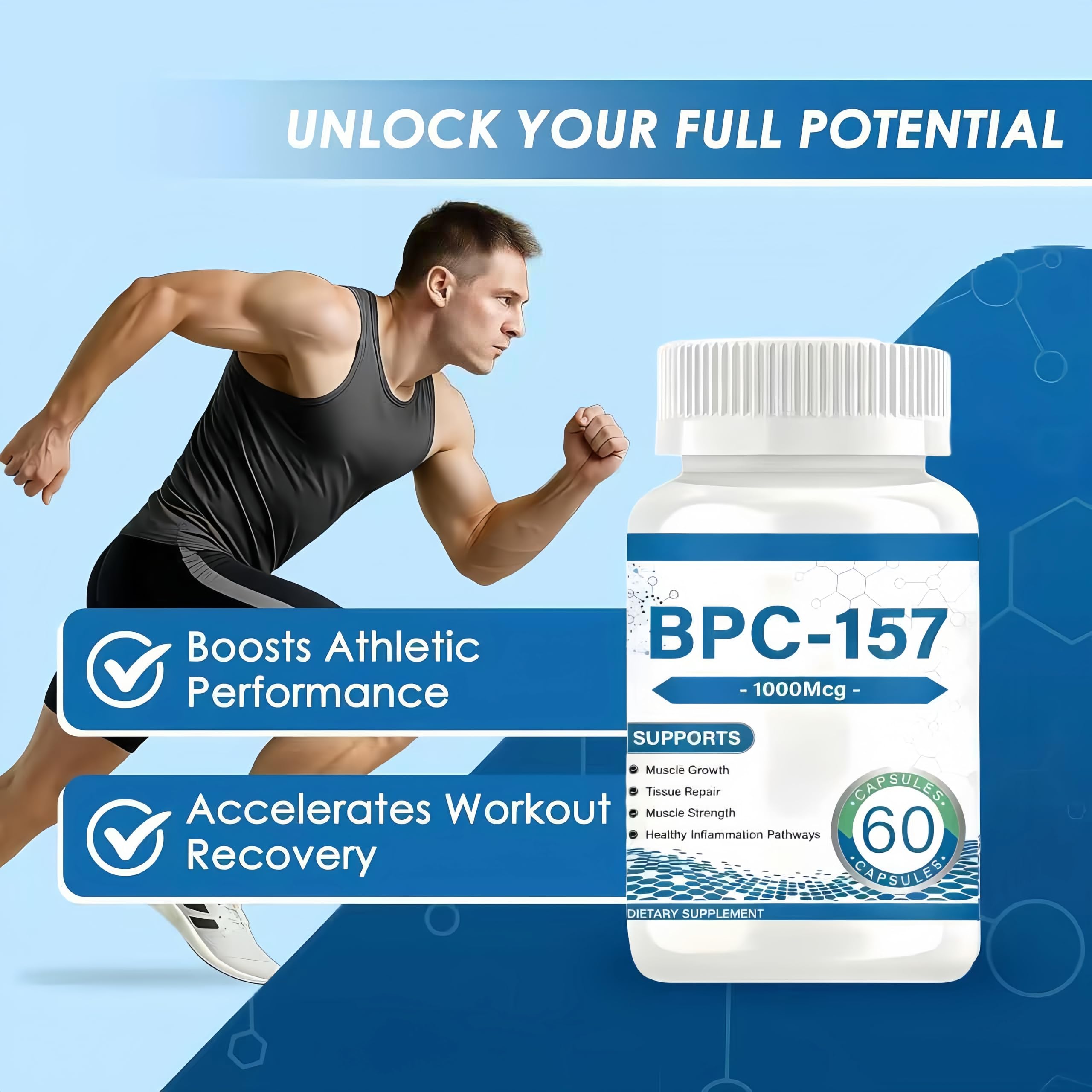 BPC 157 Peptide Capsules 1000 mcg supports muscle growth, tissue repair,  strength, 60 capsules(1PC) : Amazon.ca: Health & Personal Care