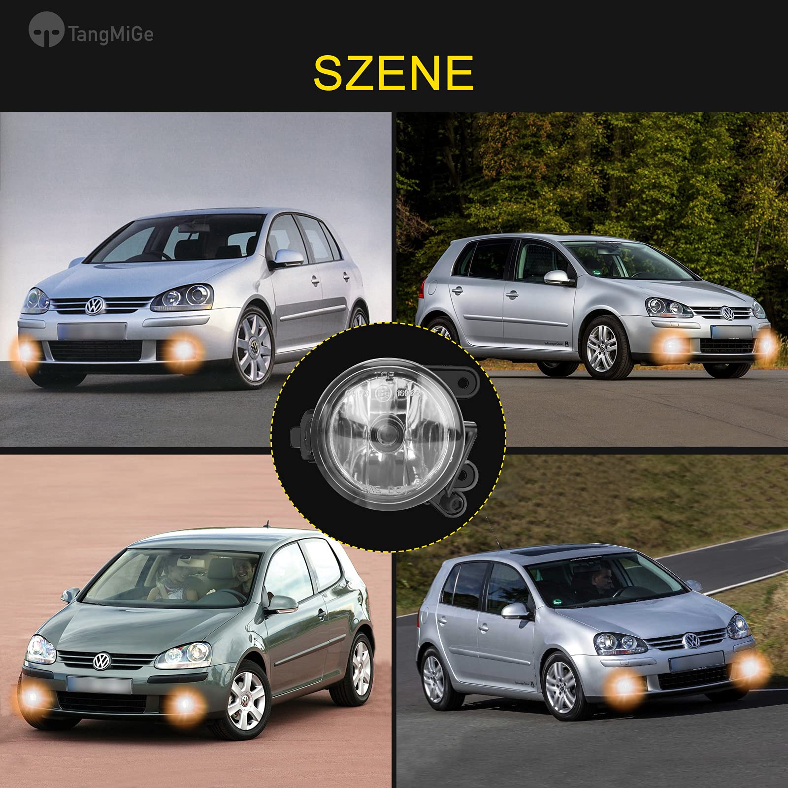 TangMiGe Światła Przeciwmgielne kompatybilny z Volkswagen VW Golf V 5 (1K1/1K5) 11/2004-06/2009, 1K0941699C 1K0941700C (Przezroczysty)