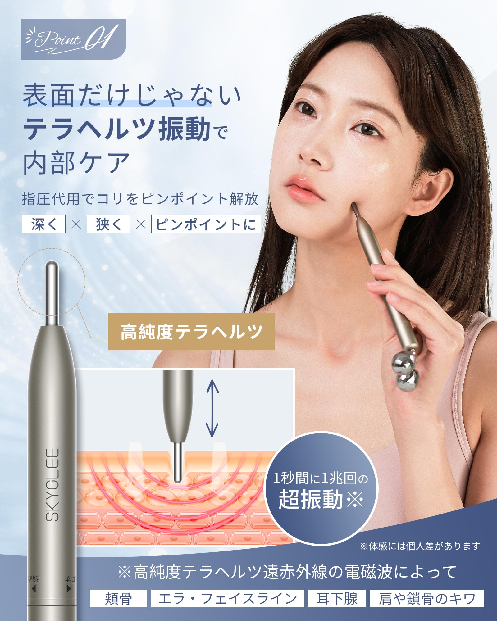 Amazon | Skyglee テラヘルツ フェイスローラー フェイス ポスポス