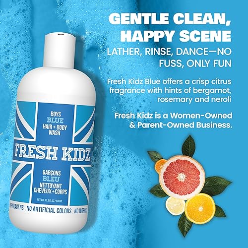 Miniatura 7 de Keep It Kind Fresh Kidz Gel de baño natural para cabello y cuerpo, para niños, color azul, 16.9 onzas líquidas