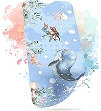 Children's Non-Slip Bath Mat [100 x 40 cm] - Non-Slip Mat Bathtub BPA Free - Bath Mat Children - for Baby and Children - Non-Slip Mat - Bath Mat - Whale Underwater World Blue