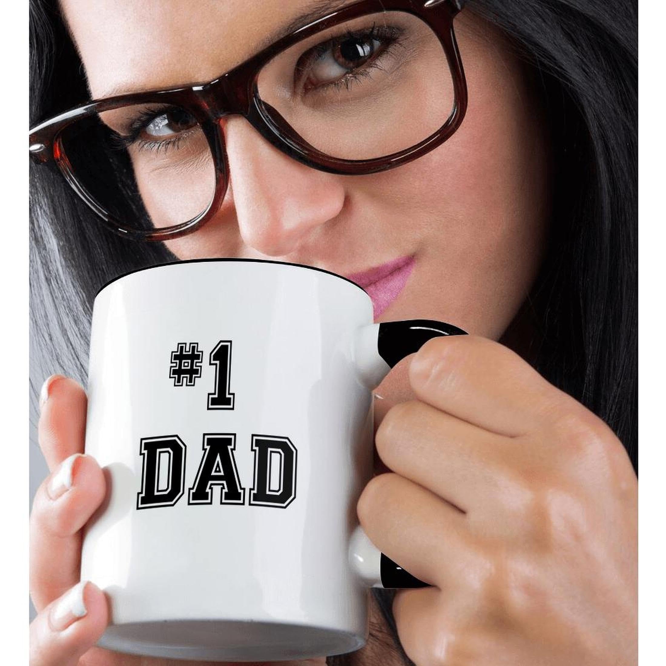 Amazon.com: 3dRose 11oz Dad Coffee Mug - Two-Tone Black with 'Number One  Greatest Dad' Text - Unique Father's Day Gift : Home & Kitchen