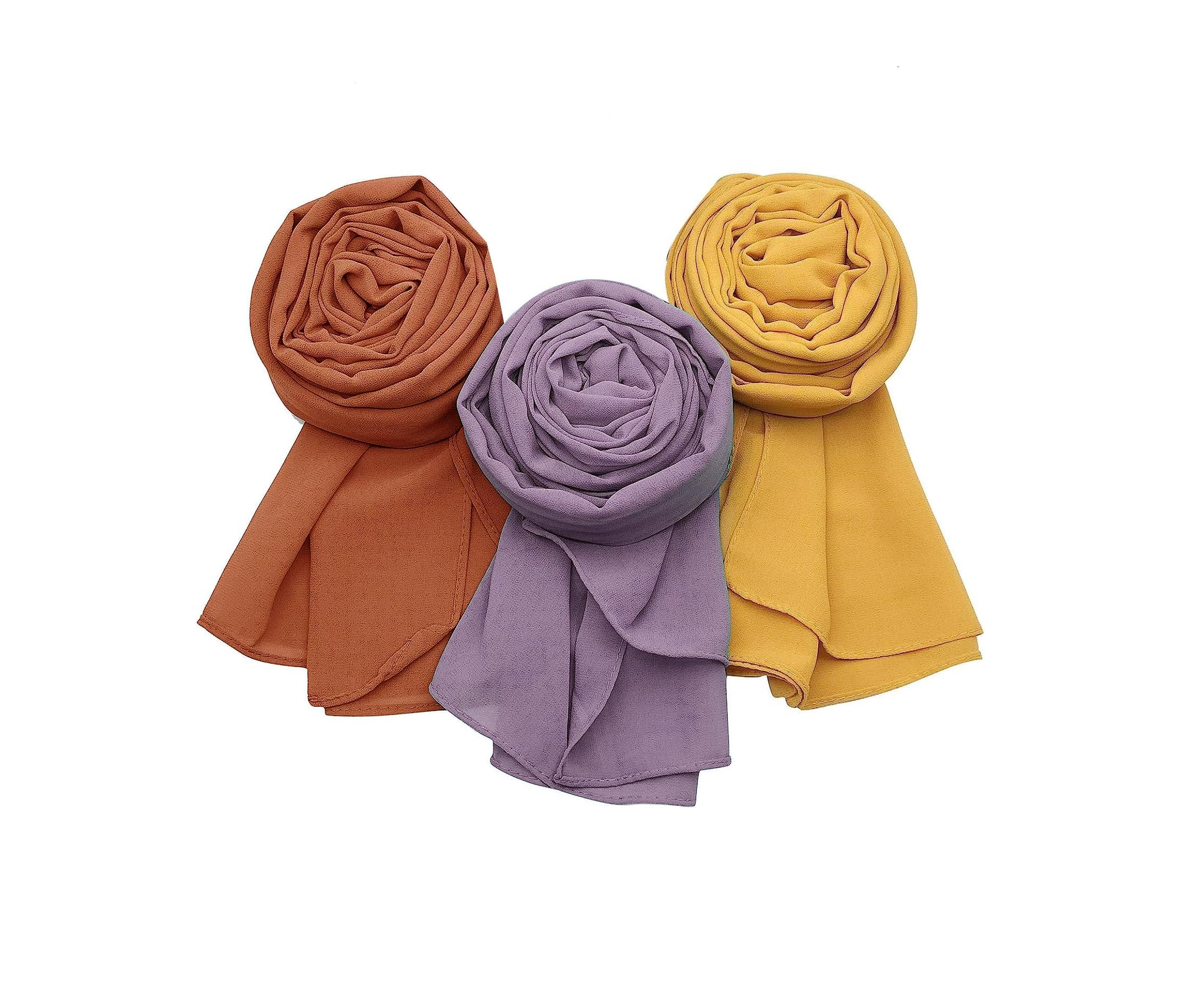 icw Women Soft Chiffon Georgette Scarves Shawl Stoles Long Scarf Wrap head Scarves-picture-13