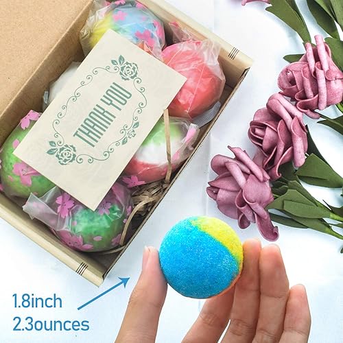 Miniatura 3 de INTEYE 6 bombas de baño orgánicas, juego de regalo de bombas de baño de burbujas hechas a mano, rico en aceite esencial, spa con gas para hidratar