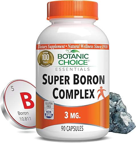 Miniatura 7 de Botanic Choice Super Boro Complex (3 mg)  Promueve la salud ósea y la próstata mediante la metabolización del calcio y el magnesio  3 formas de boro