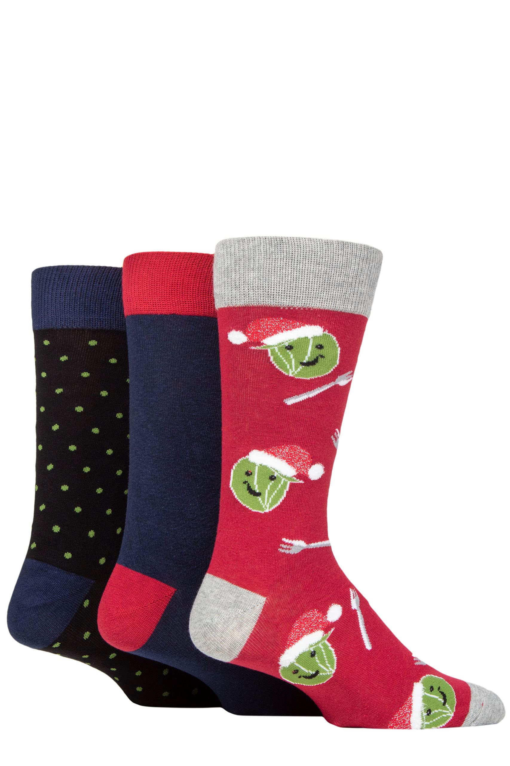 Sockshop Men's Sprout Wildfeet Christmas Flat Boxed Socks Pack Of 3 7-11