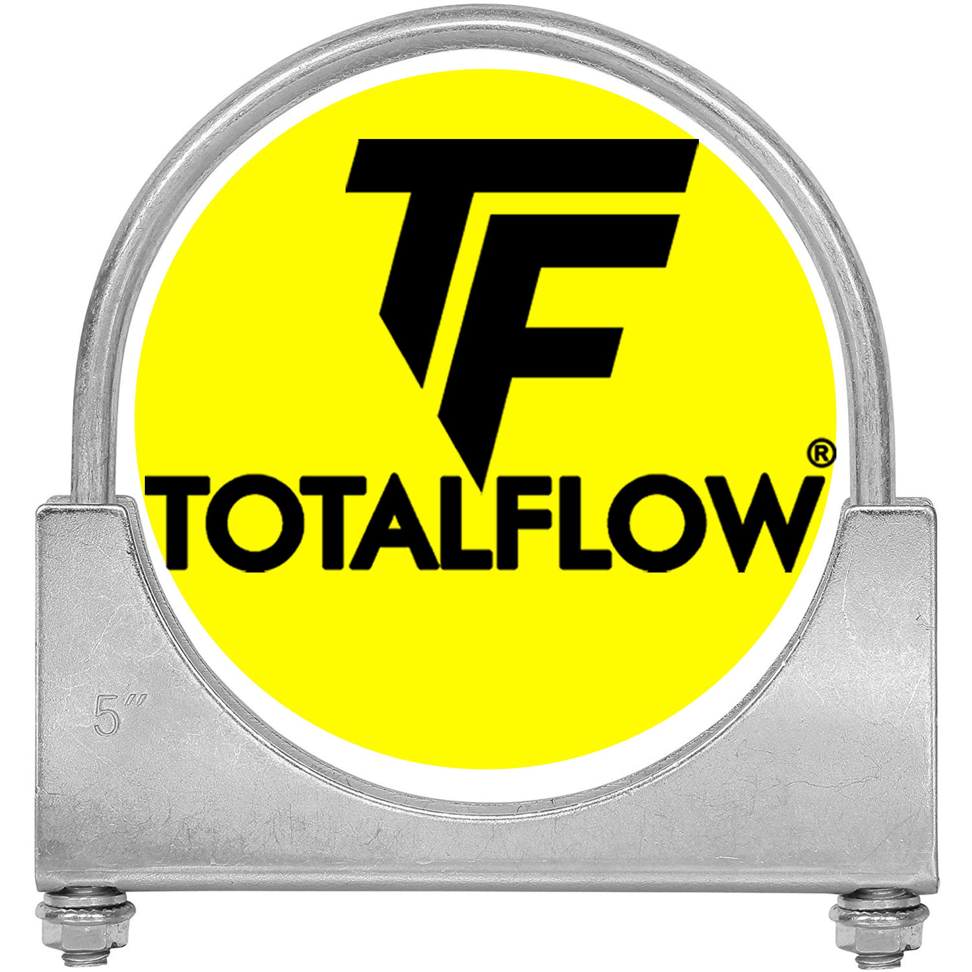 TOTALFLOW 5" TF-UZ500 Zinc Plated Saddle U-Bolt Exhaust Muffler Clamp-5 Inch