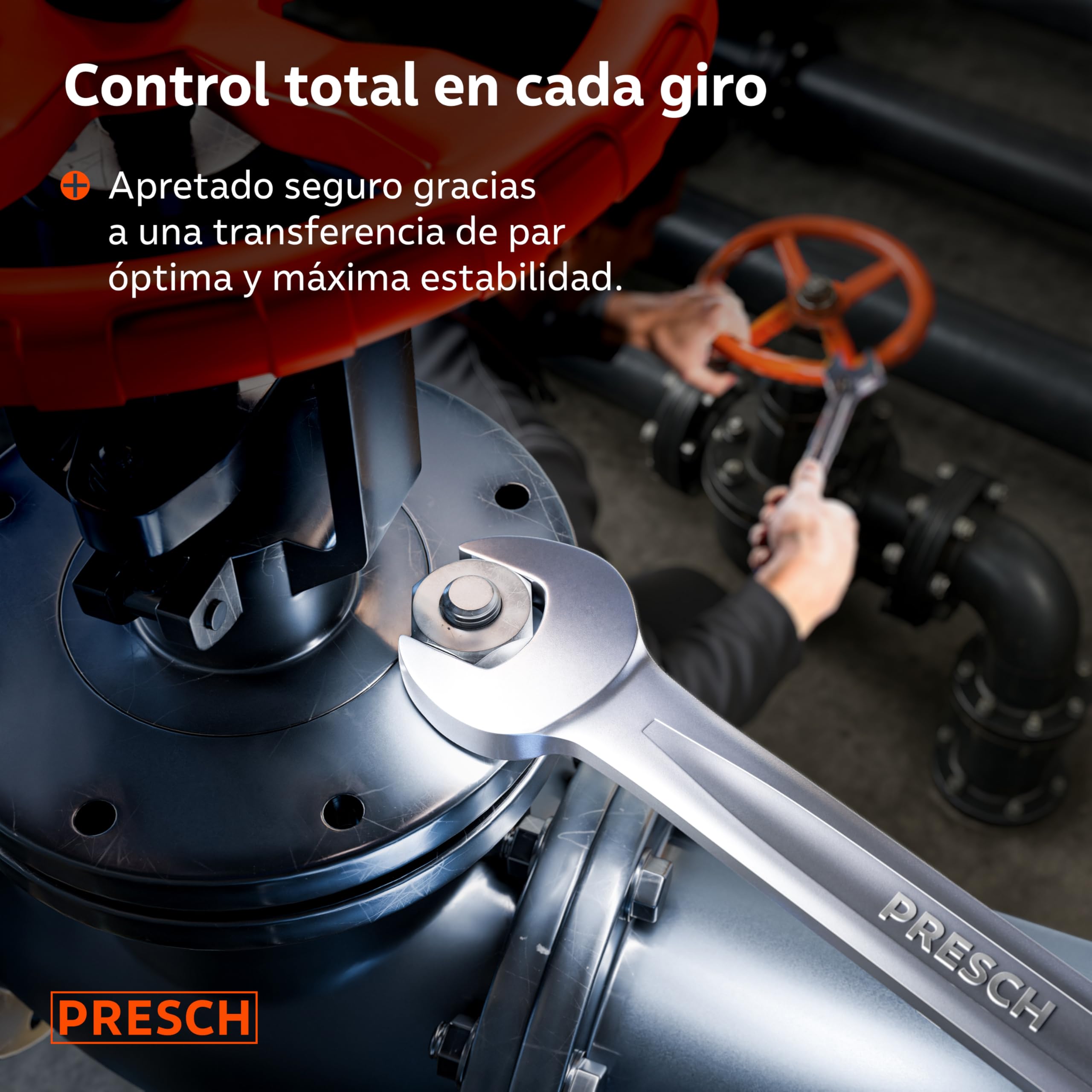 PRESCH Llave combinada 12mm - Llave fija con precisión y extremadamente robusta - Extremo de boca inclinado 15° para trabajos en espacios reducidos