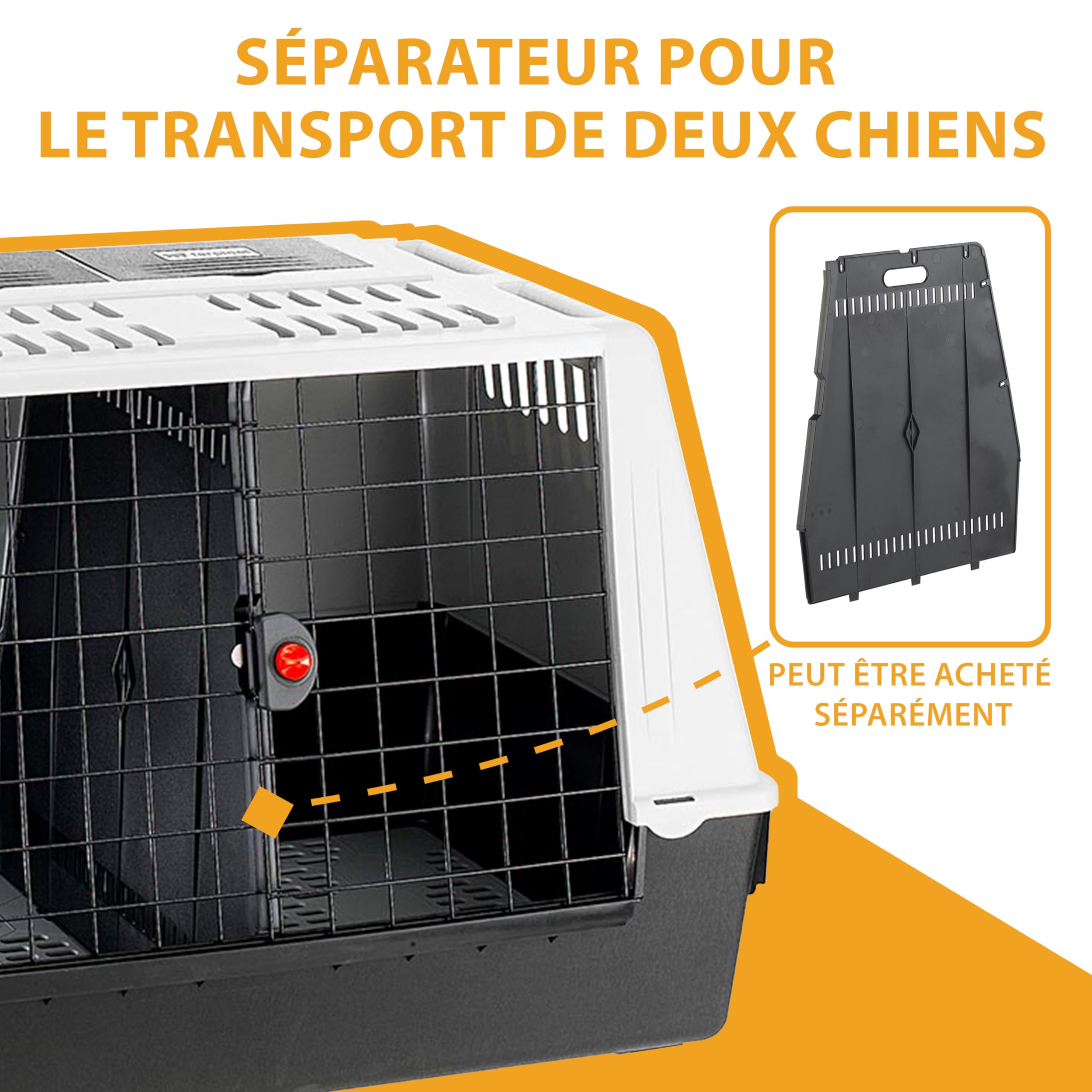 Ferplast Transport Chiens pour Voiture ATLAS CAR 100, Grilles d'aération, Compartiments de rangement, Tapis Drainant