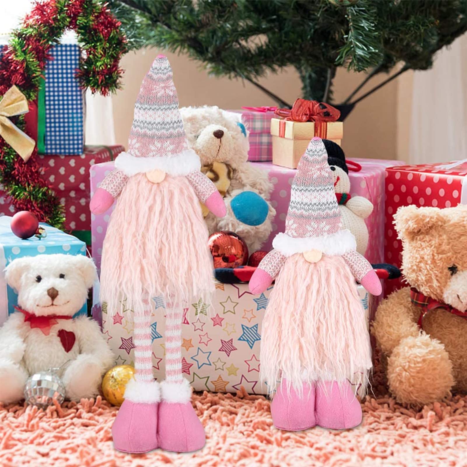 Décoration De La Fête Des Mères,poupée Peluche Sans Visage Gnome Printemps Fleurs Peluche Poupée