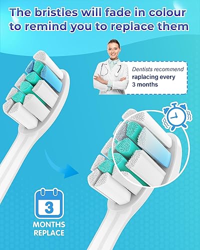 Miniatura 6 de Cabezales de repuesto compatibles con Philips Sonicare 10 cabezales de cepillo eléctrico de repuesto suave compatibles con control de placa Phillips