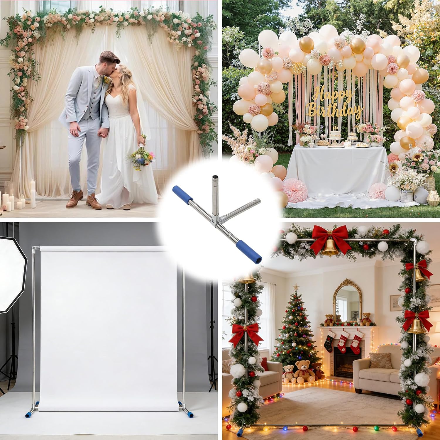 Arch Backdrop Stand,7x6 FT Metal Wedding Square Backdrop Stand for Ceremony Square Stainless Steel Backdrop Arch for Parties,Wedding,Birthday,Anniversary,Baby Shower,Garden Decoratip