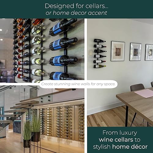 Miniatura 3 de TheRackCo. Wall Series - Estante de metal para botellas de vino con marco central, color negro (6 botellas)