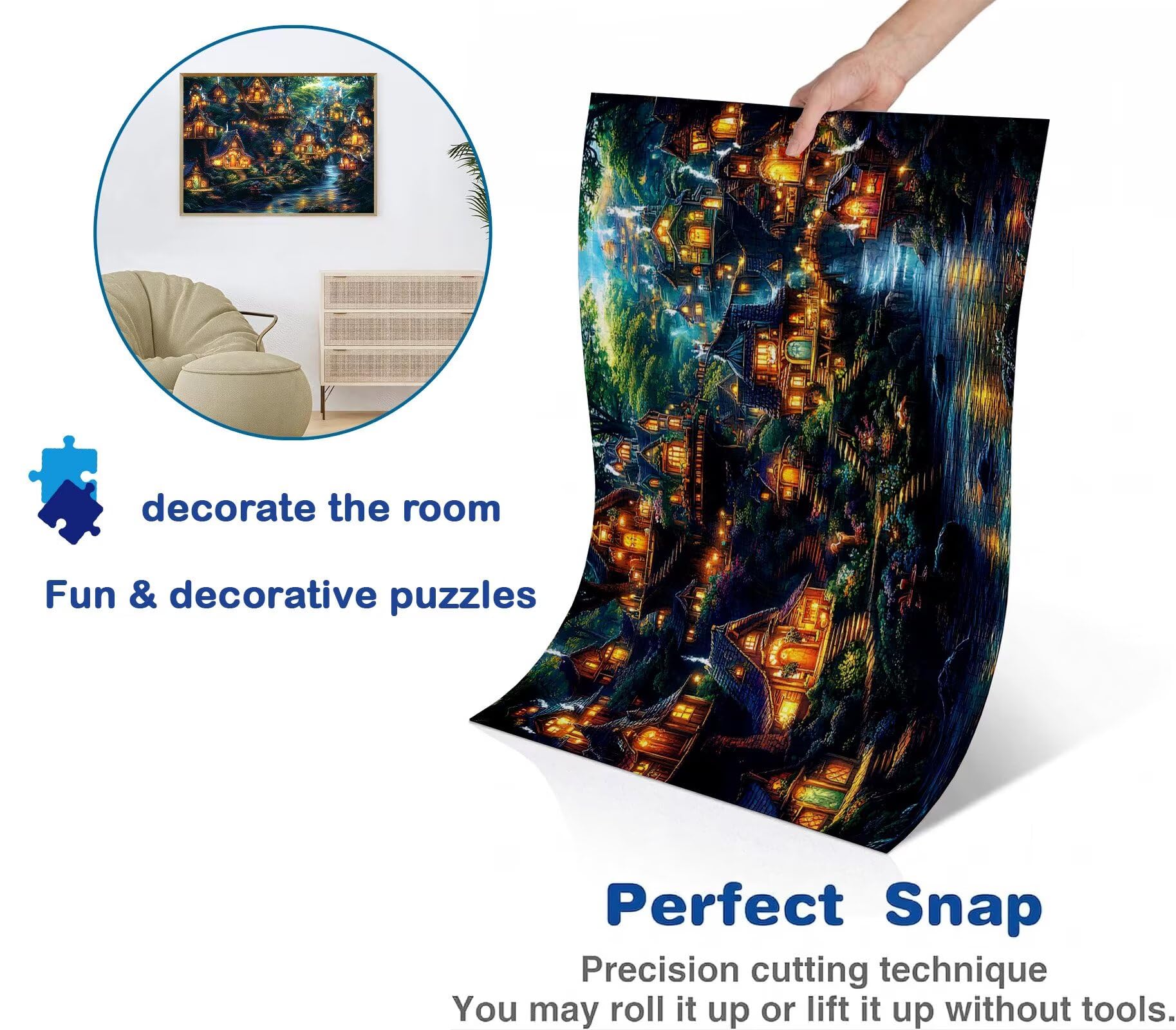 Puzzle 1000 elementów, drewniane puzzle dla dorosłych - Impossible Puzzle 75 x 50 cm niffy gra myśleniowa i łamigłówka dla kobiet i mężczyzn, gra rodzinna na wieczory z grami, prezent dla kobiet