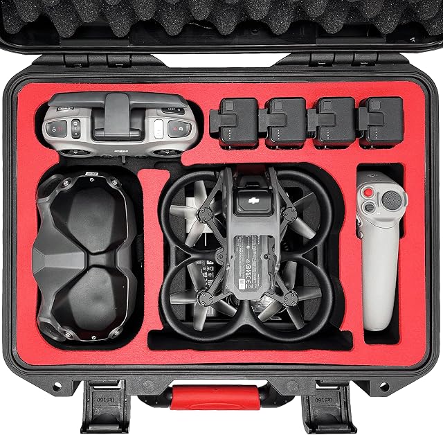 FPVtosky Hard Case for DJI Avata Pro-View/Fly Smart Combo, Waterproof Avata FPV Drone Carry Case, Fits FPV Goggles V2/Goggles 2 & DJI FPV Remote Controller Accessories [Case Only]