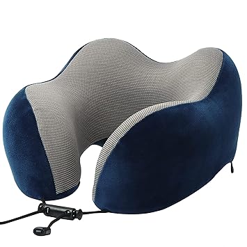 Billebon Extra Soft Memory Foam Luxury Travel Neck Support Rest Pillow with Soft Washable & Removable Cover, Multipurpose Comfortable Travel Pillow for Airplane - image, photos
