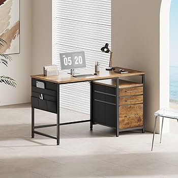 【Maihail】デスク幅120 机 pcデスク 引き出し付き ヴィンテージ Amazon | Maihail パソコンデスク引き出し付き 学習机 pcデスク