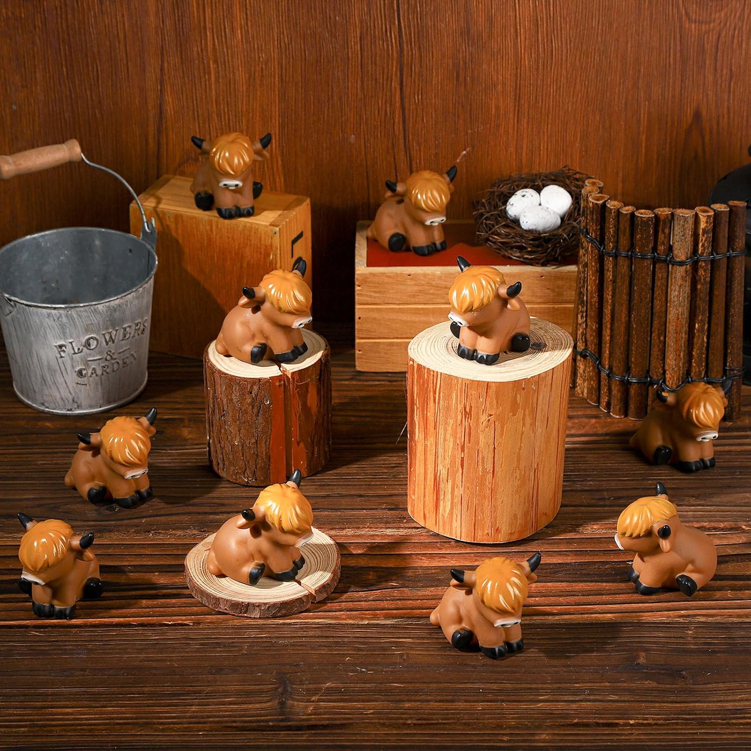 50 Pcs Highland Cow Rubber Duck Squeak and Floating Highland Cow Bath Toys for Spring Summer Shower Birthday Party