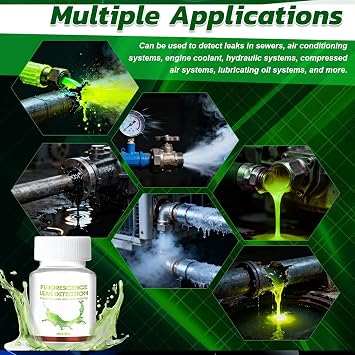 JAOJAO Leak Detection Dye, Water Tracing Dye High Concentration Quickly Dissolves in Water Safe for Pool, Spa, Plumbing, Roof, Car, Efficient Visibility, Fast Detection, Red, 30g