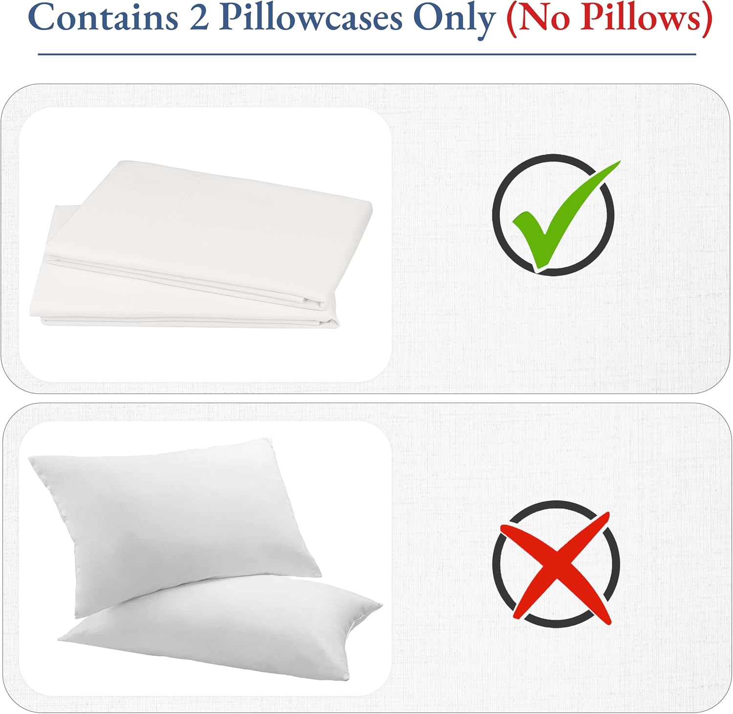 California Design Den Heirloom Soft, Smooth & Thick 800 Thread Count 100% Cotton Sateen, 2 Pillow Cases Standard Size Fits Standard & Queen Size Pillows - True Ivory
